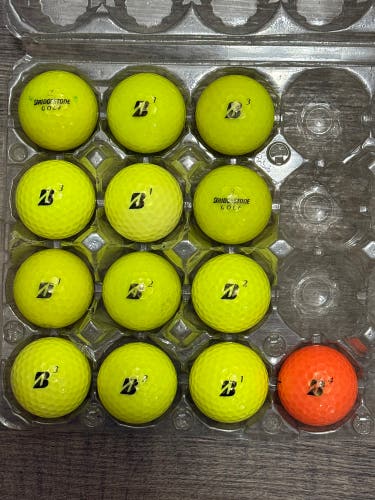 13 Bridgestone e6 and Extra Soft Golf Balls - Yellow Color
