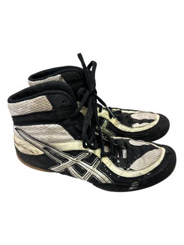 Used Asics J203Y BLK/WHT SHOES Wrestling Shoes Black Senior 6.5 11862-S000092377