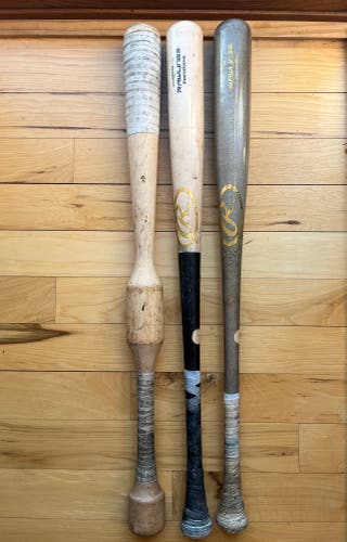 Rawlings Wood Bats and custom Trainer Bat 33" and 33.5” (Used)