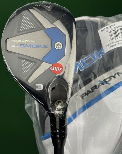 Callaway Paradym Ai Smoke Rescue 3-Hybrid 3H 18* Stiff Cypher Seventy w/ Cover