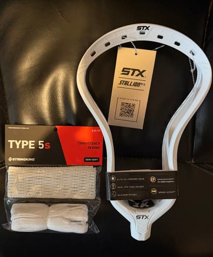 BRAND NEW!!  STX Lacrosse Head with STRINGKING 5s semi soft mesh kit valued at $39.99