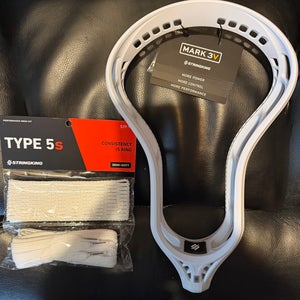 Stringking Mark 3V Lacrosse Head with Stringking 5s semi soft mesh kit valued at $39.99!!