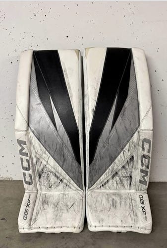 33+1.5" CCM Axis XF Pro Goalie Leg Pads blue/gold/grey/black