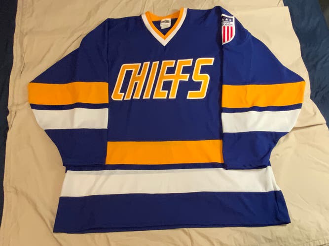 NEW Vintage Charlestown Chiefs Hockey Jersey from Mad Bros “Slap Shot Movie” XXL