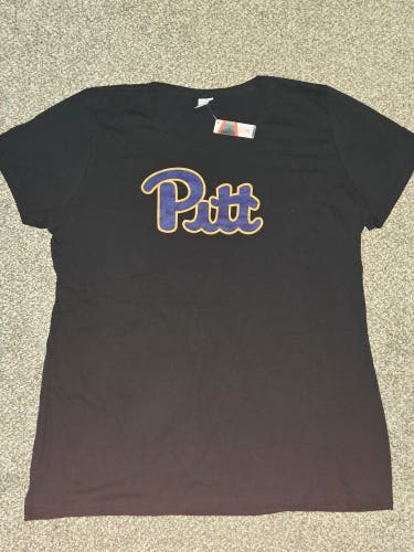 Pitt Script Logo Womens 2XL T-Shirt NCAA University of Pittsburgh Panthers BNWT