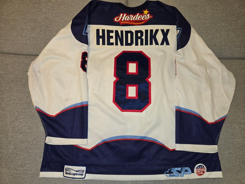 Charlotte Checkers Trevor Hendrikx Game Worn SP ECHL Hockey Jersey Size 58
