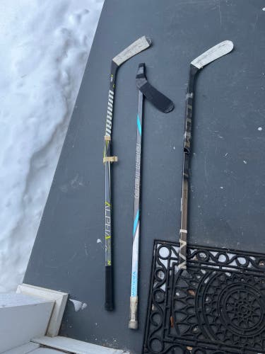 Broken hockey sticks