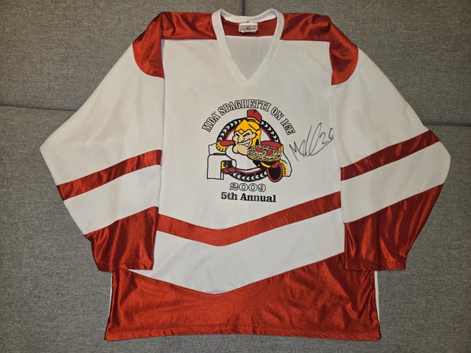 Binghamton Senators Mattias Karlsson 2009 Spaghetti On Ice Player Worn Charity Hockey Jersey