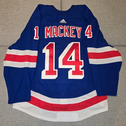 Connor Mackey New York Rangers Game Issued Adidas Jersey MiC Size 58