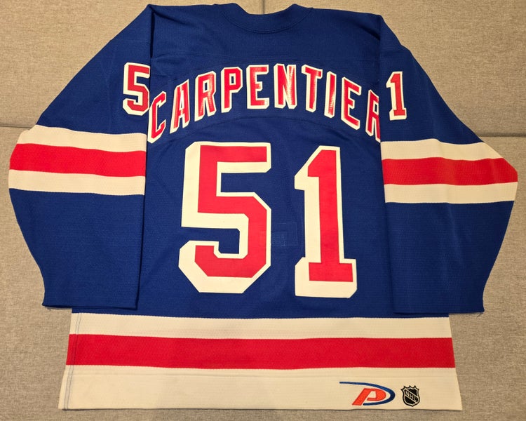 New York Rangers Benjamin Carpentier Game Worn Pro Player Preseason NHL Jersey Size 56