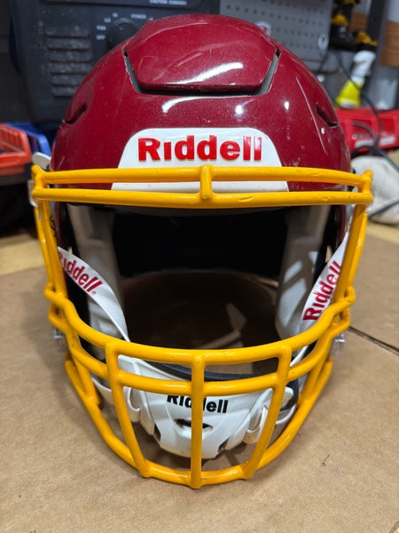 USED RIDDELL FLEX ADULT HELMET - MEDIUM - PEARL CARDINAL