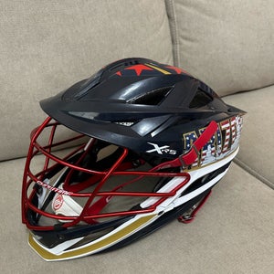 Navy Cascade XRS Helmet, Red Chrome cage