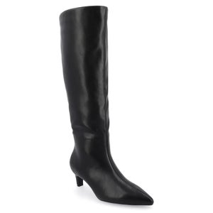 Journee Collection Tullip Women's US 11 Black Kitten Heel Knee High Boot ZAP1251