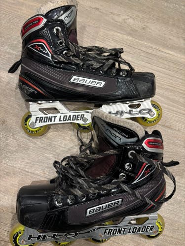 Used Bauer Vapor X700 Roller Hockey Goalie Skates Size 8D senior