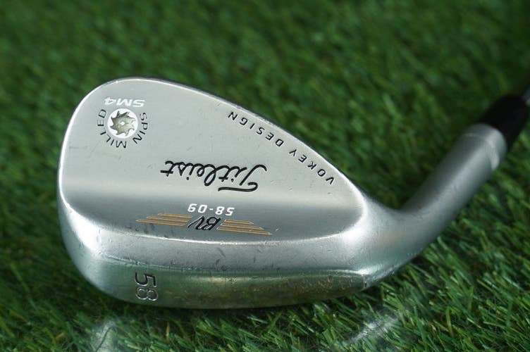 Titleist BV SM4 58 09 Wedge Lob Vokey Spin Milled Wedge Flex Steel Left LH
