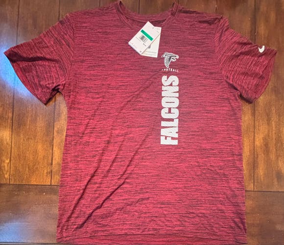 Nike Tee Dri-Fit NFL On Field Atlanta Falcons Heathered Red Shirt NWT Mens XL