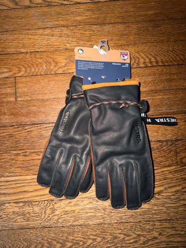 Black Men's Hestra Gloves (New) - size 10