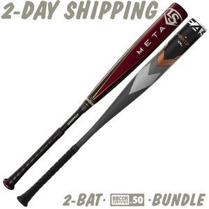 NEW BUNDLE | 2-BBCOR BATS 33" / 30 oz  | Louisville Slugger 2025 META Bat & 2023 Easton Maxum