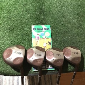 Lynx Ladies Crystal Cat Offset Woods Set (D, 3W, 5W, 7W) Dual Flare Graphite