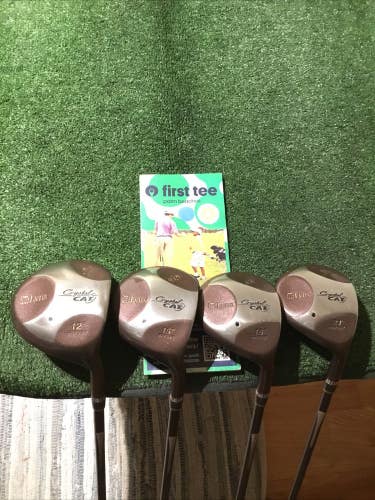 Lynx Ladies Crystal Cat Offset Woods Set (D, 3W, 5W, 7W) Dual Flare Graphite