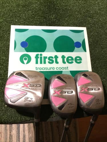 Zevo Ladies XSD Hybrids & Wood Set (4H, 5H, 3.5W) EMC Light Graphite Shafts