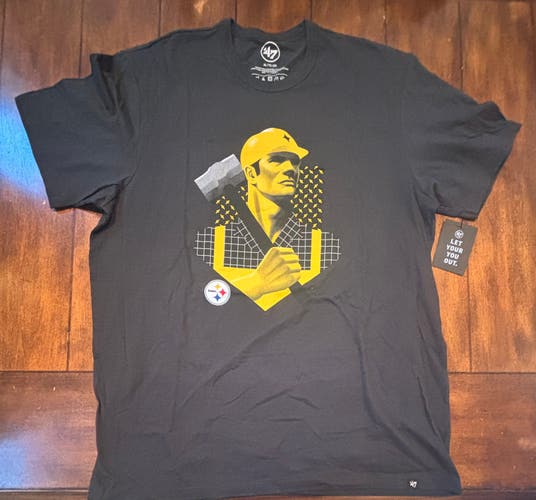 Pittsburgh Steelers NFL T Shirt Men’s XL 47 Brand Black Short Sleeve NWT