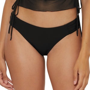 BECCA Muse American Fit Bikini Bottom Women's L Black Stretch Swimwear GBO2475
