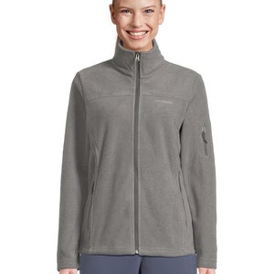 Columbia Fast Trek II Jacket Womens Medium Heather Gray Long Sleeve Full GBO2115