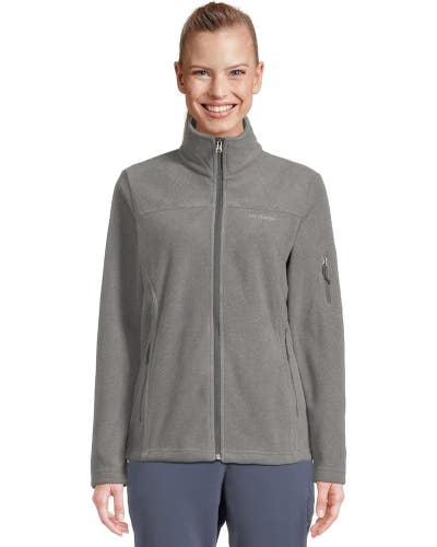 Columbia Fast Trek II Jacket Womens Medium Heather Gray Long Sleeve Full GBO2115