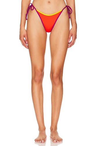 L*Space Levy Bikini Bottom Women's Small Orange Tie-Side Swimwear Beach GBO2487