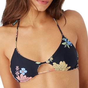 O'Neill Drea Animal Madrid Revo Top Women's Large Black Stretch Swimwear GBO2481