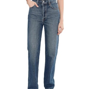 Levi's Ribcage Jeans Women 25 Blue Denim Stretch High-Waist Straight Leg GBO2121