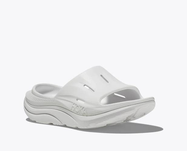 Hoka One One Ora Recovery Slide 3 1135061-WWH Sandals Men's US 12 White RHS7208