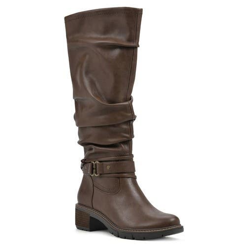 White Mountain Crammers Boots Women's US 7.5 Brown Leather Knee High RHS7209