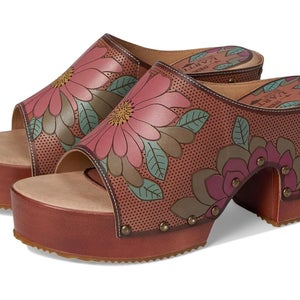 L'Artiste by Spring Step Teeshirt Sandal Women 5.5 Brown Floral Platform ZAP1295
