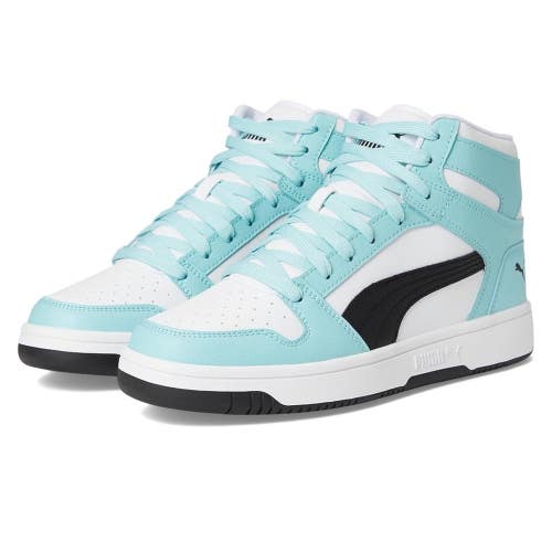 Puma Rebound Layup Mid Sneakers Womens US 9.5 White Blue Lifestyle Shoes ZAP1154