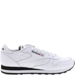 Reebok Classic Leather Sneakers Men's US 10 White Black Lifestyle Shoes ZAP1283