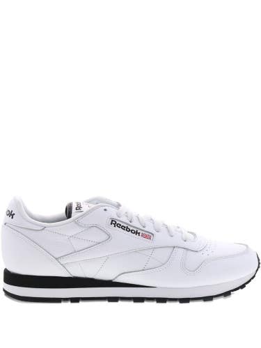 Reebok Classic Leather Sneakers Men's US 10 White Black Lifestyle Shoes ZAP1283