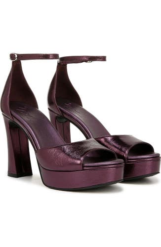 Naturalizer 27 Edit Delphie Dress Sandal Women 7 Plum Leather Block Heel ZAP1215