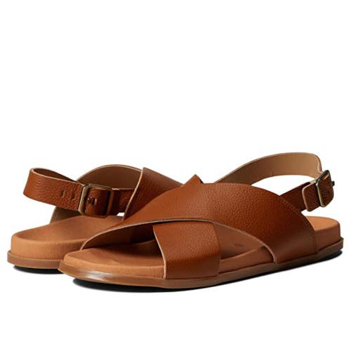 Eric Michael Apollo Sandals Women's US 5.5-6 Brown Leather Ankle Strap ZAP1077