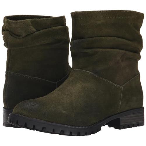 Chinese Laundry Boots Women's US 6.5 Olive Green Suede Ankle Bootie ZAP1325