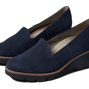 Vionic Willa I7294L1400 Loafers Women's US 10 Navy Suede Wedge Heel HAWK1744