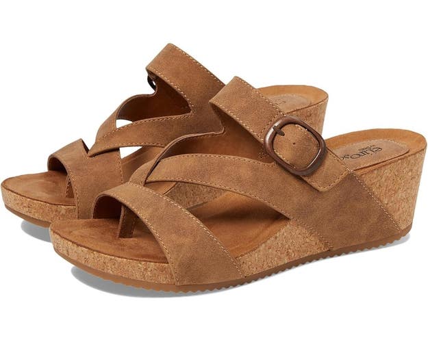 Eurosoft Empire ES0036405 Sandals Women's 8.5 Brown Leather Wedge Heel ZAP1322