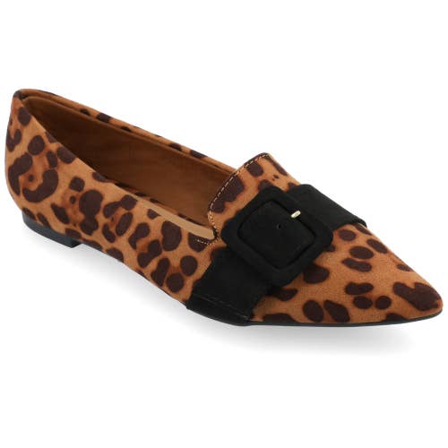 Journee Collection Audrey Flats Women's US 12 Brown Animal Print Loafers ZAP1258