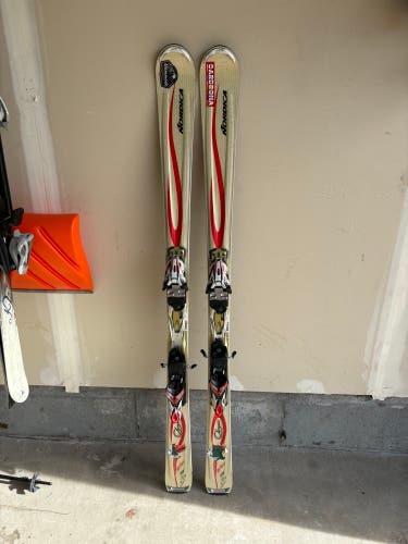 Skis: Nordica Olympia Victory women's skis, 154cm. with Marker N03 II bindings, Binding Range: 276-3