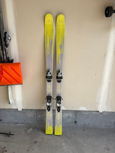 Skis: Zag Purist  skis. 161cm. Bindings: Tyrolia, Binding Range: 317- 349mm