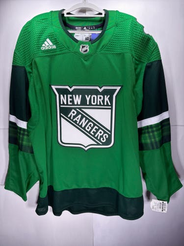 New York Rangers St Patricks Day MiC Team Issued Adidas Jersey Size 60
