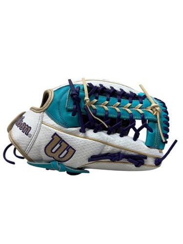 New Wilson A2000 T125 12.5 RH Throw Fastpitch Gloves White/Teal/Purple 11835-S000203987