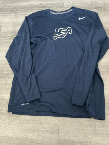Team USA Long-sleeve Large Men's Nike Dri-Fit Shirt (New)