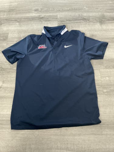 Team USA Blue Large Men's Nike Dri-Fit Shirt (New)